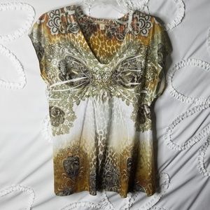 V-Neck Short Sleeve Top